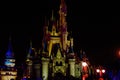 Night colour projections on Cinderella Castle