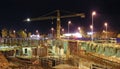 Night construction works Royalty Free Stock Photo