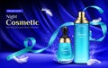 Night cosmetic beauty cream bottles promo banner Royalty Free Stock Photo