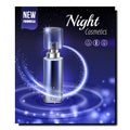 Night Cosmetics Bottle Promotional Banner Vector Royalty Free Stock Photo