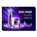 Night Cream Cosmetic Creative Promo Poster Vector Royalty Free Stock Photo