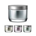 Night Cream Elegant Jar Collection Set Vector