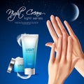 Night Cream Vector Illustration