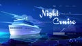 Night cruise website with ship in ocean Royalty Free Stock Photo