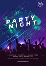 Night dance party music club poster template. Party event flyer invitation.