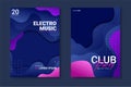 Night dance party music layout design template background with dynamic gradient style