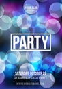 Night dance party music poster template. Electro style concert disco club party event flyer invitation. Royalty Free Stock Photo