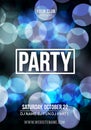 Night dance party music poster template. Electro style concert disco club party event flyer invitation. Royalty Free Stock Photo