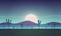 Night desert cartoon game background