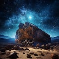 night in desert generated by AI tool Royalty Free Stock Photo