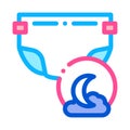 Night Diaper Icon Vector Outline Illustration