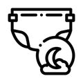 Night Diaper Icon Vector Outline Illustration