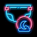 Night Diaper neon glow icon illustration