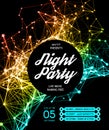 Night Disco Party Poster Background Royalty Free Stock Photo