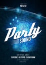 Night Disco Party Poster Background Template - Vector Illustration Royalty Free Stock Photo
