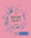 Night Disco Party Vector Poster Background. Modern design Royalty Free Stock Photo