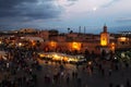 Night on the Djema el Fnaa in Marrakesh Royalty Free Stock Photo