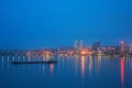 Night Dnepropetrovsk and Dnieper River Royalty Free Stock Photo