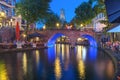 Night Dom Tower and bridge, Utrecht, Netherlands Royalty Free Stock Photo