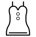 Night Dress Isolated Vector Icon for Sewing and Tailoring