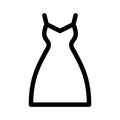 Night dress on white background. Linear style sign for mobile concept and web design.