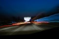 Night drive long exposure lightpainting in the traffic