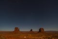 Night drive in Monument Valley Royalty Free Stock Photo