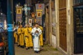 Night Easter procession in Parish of Sainted New Martyrs and Confessors of Russia at Russian Orthodox Church.