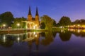 Night Eastern Gate, Oostpoort , Delft, Netherlands Royalty Free Stock Photo