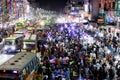 Night Eid Shopping attracts Crowd in street of Dhaka Royalty Free Stock Photo