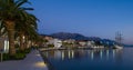 Tivat promenade night view in Montenegro Royalty Free Stock Photo