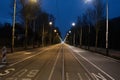 At Night Empty Middenweg Street At Amsterdam The Netherlands 15-2-2025 Royalty Free Stock Photo