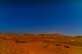 Night in Erg Chebbi Sand dunes near Merzouga, Morocco Royalty Free Stock Photo