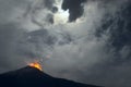 Night eruption. Tungurahua Volcano in Ecuador Royalty Free Stock Photo