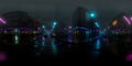 Night evening city street 360 degree HDRI map Royalty Free Stock Photo