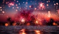 Night explodes with multi colored firework display, illuminating the celebration generated by AI Royalty Free Stock Photo