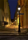 New Orleans alley in the French Quarter at night Royalty Free Stock Photo