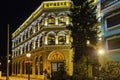 Night exterior view of the Cozinha Pinocchio Taipa