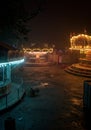 Night Fairground Carousel Lights Royalty Free Stock Photo