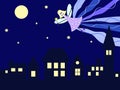 Night fairy over the city Royalty Free Stock Photo