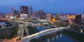 Night Falls on the Downtown Urban Core of Columbus Ohio Royalty Free Stock Photo