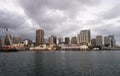 Night Falls Honolulu Downtown City Skyline Metropolis Hawaii Uni Royalty Free Stock Photo