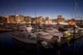 Night Falls on Moored Boats Marina Thea Foss Waterway Tacoma Royalty Free Stock Photo