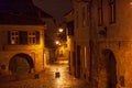 Old town narrow street. Sibiu City  Romania Royalty Free Stock Photo