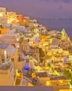 Night in Fira Santorini, Greece. Royalty Free Stock Photo