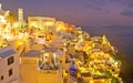 Night in Fira Santorini, Greece.