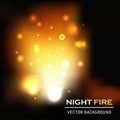 Night fire background vector