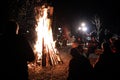 Night Fire with people around