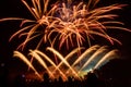 Night fireworks display, large numbers of people gathered