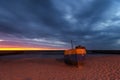 Night fishing boats, coast of the Baltic Sea